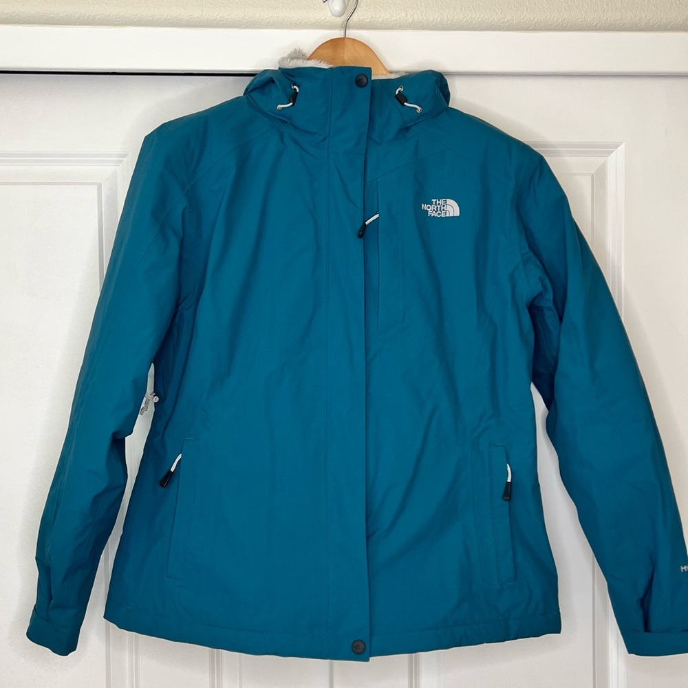 The North Face Women's Teal Blue Inlux Insulated Waterproof Jacket AFYP Large - Picture 8 of 12